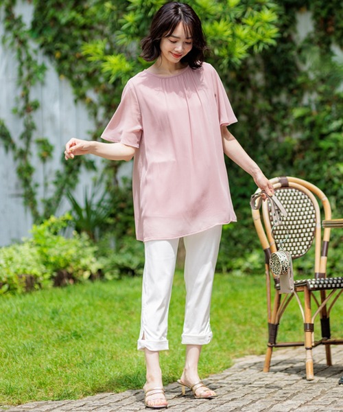 BELLUNA PLUS(ベルーナ)の「裾リボン綿サテンクロップドパンツ55丈(その他パンツ・レディース・イエロー/ライトグレー/ブラック/カーキ/オフホワイト・SMALL/MEDIUM/LARGE/X-LARGE)」の12枚目の写真