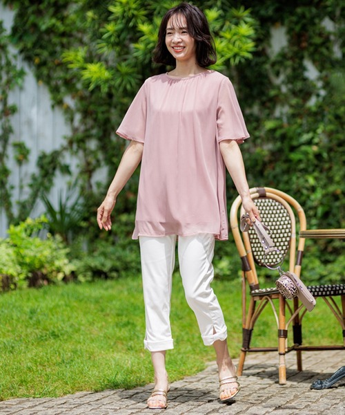 BELLUNA PLUS(ベルーナ)の「裾リボン綿サテンクロップドパンツ55丈(その他パンツ・レディース・イエロー/ライトグレー/ブラック/カーキ/オフホワイト・SMALL/MEDIUM/LARGE/X-LARGE)」の13枚目の写真