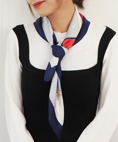 Miniministore（ミニミニストア）の「スカーフ 首巻き バンダナバッグスカーフ（バンダナ/スカーフ・レディース・ブルー/ベージュ/グレー・FREE）」の7枚目の写真