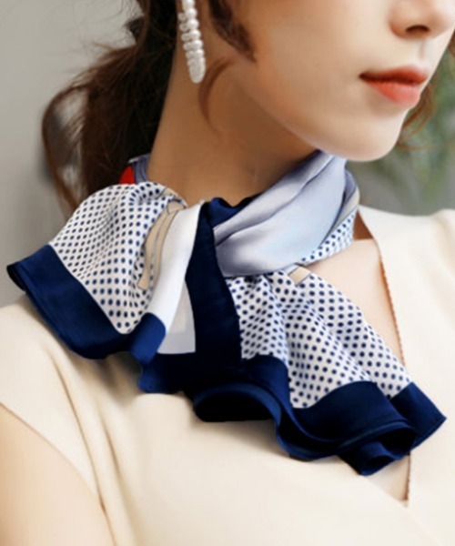 Miniministore（ミニミニストア）の「スカーフ 首巻き バンダナバッグスカーフ（バンダナ/スカーフ・レディース・ブルー/ベージュ/グレー・FREE）」の8枚目の写真