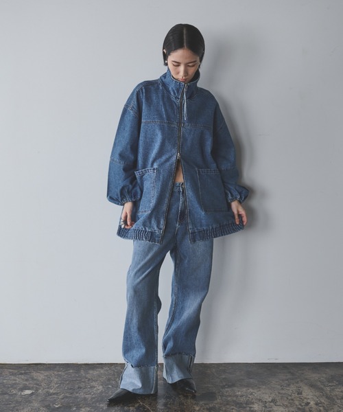 AIC.（エーアイシー）の「スタンドネックデニムオーバーブルゾン
