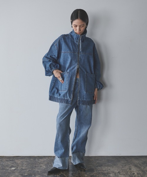 AIC. スタンドネックデニムオーバーブルゾン