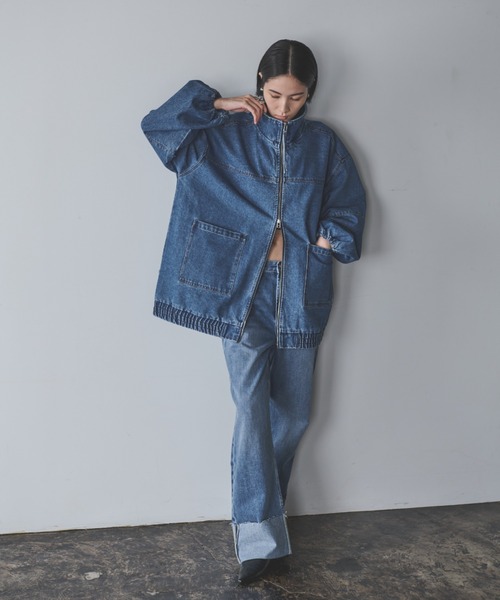AIC.（エーアイシー）の「スタンドネックデニムオーバーブルゾン