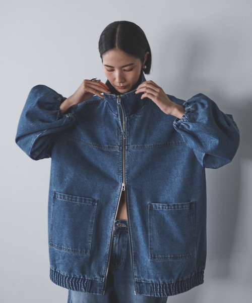 AIC.（エーアイシー）の「スタンドネックデニムオーバーブルゾン