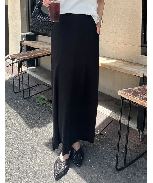 Re:EDIT（リエディ）の「[セルフカット][大きいサイズ有]リブカットソータイトスカート（スカート・レディース・チャコールグレー/アイボリー/ブラック/グレイッシュベージュ/ブラウン・LARGE/X-LARGE/MEDIUM）」の22枚目の写真