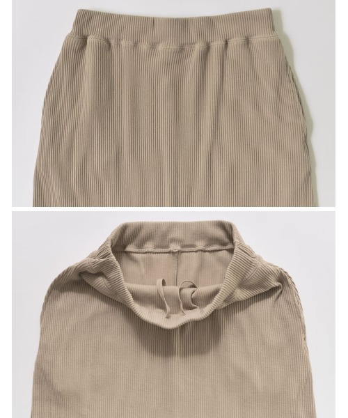 Re:EDIT（リエディ）の「[セルフカット][大きいサイズ有]リブカットソータイトスカート（スカート・レディース・チャコールグレー/アイボリー/ブラック/グレイッシュベージュ/ブラウン・LARGE/X-LARGE/MEDIUM）」の6枚目の写真