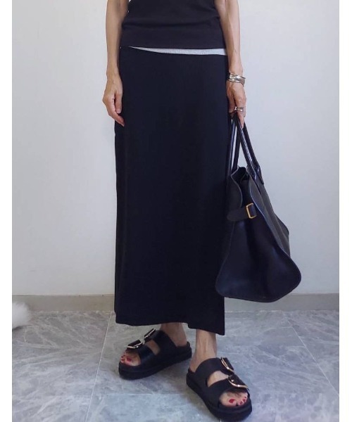 Re:EDIT（リエディ）の「[セルフカット][大きいサイズ有]リブカットソータイトスカート（スカート・レディース・チャコールグレー/アイボリー/ブラック/グレイッシュベージュ/ブラウン・LARGE/X-LARGE/MEDIUM）」の18枚目の写真