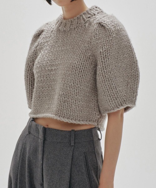 TODAYFUL（トゥデイフル）の「TODAYFUL　Puffsleeve Hand Knit パフスリーブハンドニット/12420520（ニット/セーター・レディース・ミント/グレー・ONE SIZE）」の2枚目の写真