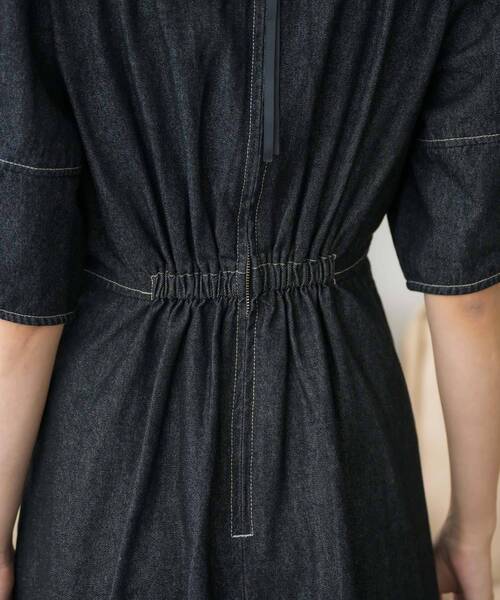 RETRO GIRL（レトロガール）の「パフ袖デニムOP（ワンピース・レディース・ブルー/ブラック・FREE）」の5枚目の写真