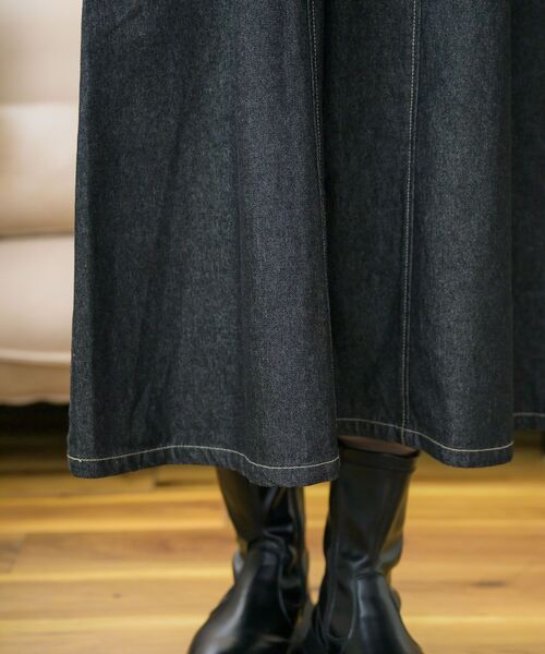 RETRO GIRL（レトロガール）の「パフ袖デニムOP（ワンピース・レディース・ブルー/ブラック・FREE）」の4枚目の写真