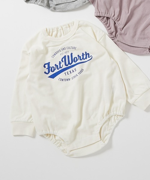 devirock(デビロック)の「綿100% デビラボ ベビー プリント ゆったり 長袖 ロンパース(ロンパース・キッズ・ブルー系その他/グレー系その他2/グリーン系その他/パープル系その他2/ホワイト系その他/パープル系その他/オレンジ系その他/ブラック系その他/ブルー系その他2/グレー系その他・80cm/70cm)」の2枚目の写真
