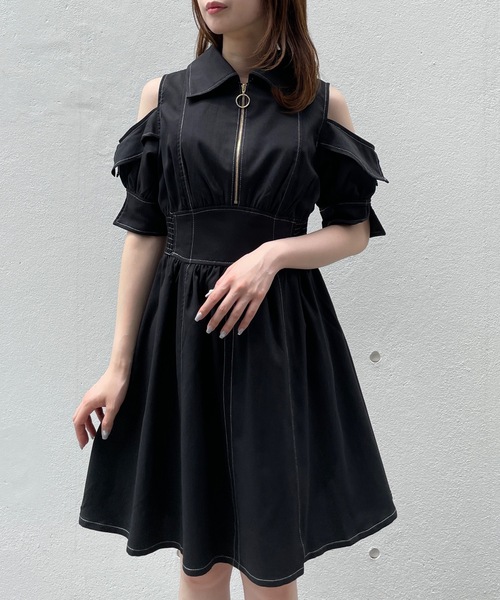 TORTE(トルテ)の「フロントジップショートワンピース(ワンピース・レディース・ブラック/ネイビー/グレー/ホワイト・FREE)」の15枚目の写真