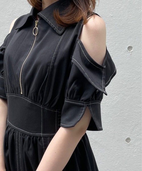 TORTE(トルテ)の「フロントジップショートワンピース(ワンピース・レディース・ブラック/ネイビー/グレー/ホワイト・FREE)」の16枚目の写真