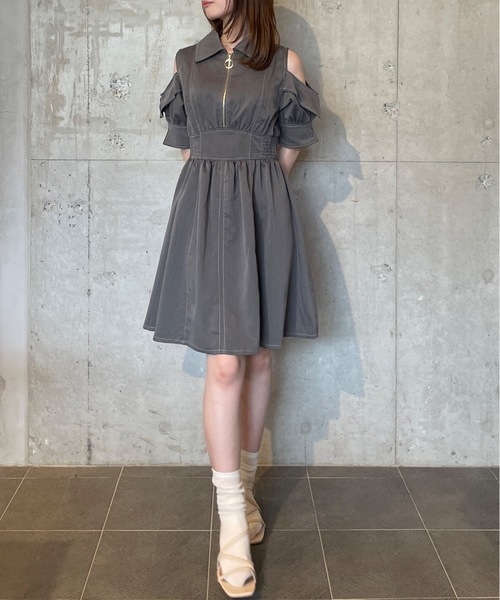 TORTE(トルテ)の「フロントジップショートワンピース(ワンピース・レディース・ブラック/ネイビー/グレー/ホワイト・FREE)」の18枚目の写真