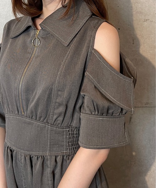 TORTE(トルテ)の「フロントジップショートワンピース(ワンピース・レディース・ブラック/ネイビー/グレー/ホワイト・FREE)」の22枚目の写真