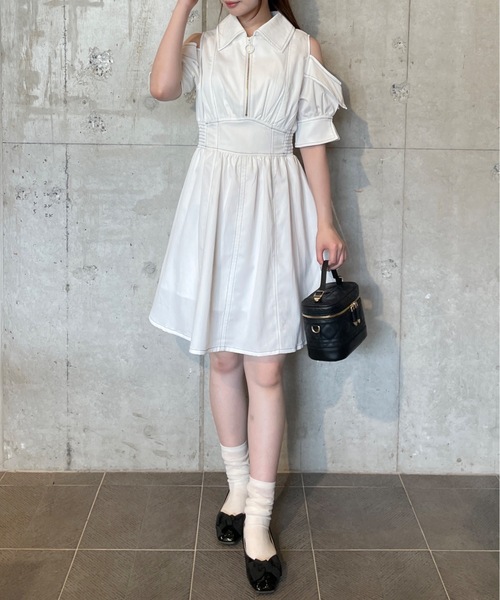 TORTE(トルテ)の「フロントジップショートワンピース(ワンピース・レディース・ブラック/ネイビー/グレー/ホワイト・FREE)」の7枚目の写真