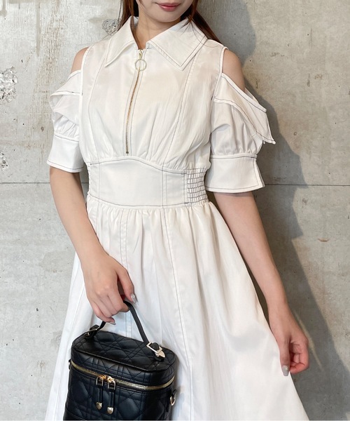 TORTE(トルテ)の「フロントジップショートワンピース(ワンピース・レディース・ブラック/ネイビー/グレー/ホワイト・FREE)」の9枚目の写真