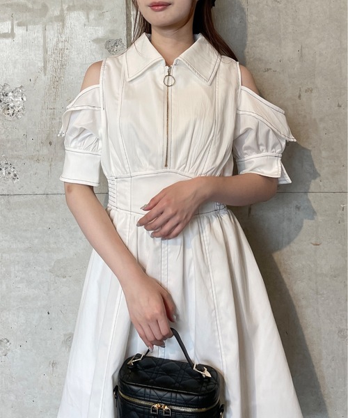 TORTE(トルテ)の「フロントジップショートワンピース(ワンピース・レディース・ブラック/ネイビー/グレー/ホワイト・FREE)」の10枚目の写真