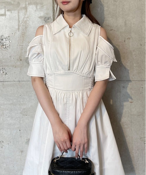 TORTE(トルテ)の「フロントジップショートワンピース(ワンピース・レディース・ブラック/ネイビー/グレー/ホワイト・FREE)」の11枚目の写真