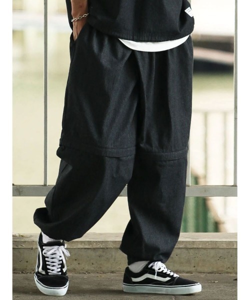 CRAFT STANDARD BOUTIQUE（クラフトスタンダードブティック）の「【URANIWA CAMPERS】2WAY DENIM PANTS（デニムパンツ・メンズ・ブラック/ダークインディゴブルー・XL/L/M）」の3枚目の写真