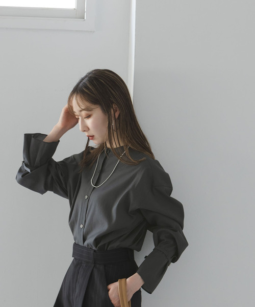 セール】【My Policy Shirt】ベルテッドスリーブバンドカラー