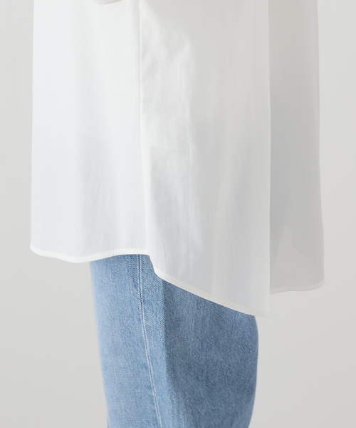 Noble(ノーブル)の「【My Policy Shirt】ベルテッドスリーブバンドカラーシャツ(シャツ/ブラウス・レディース・スミクロ/ホワイト・FREE)」の22枚目の写真