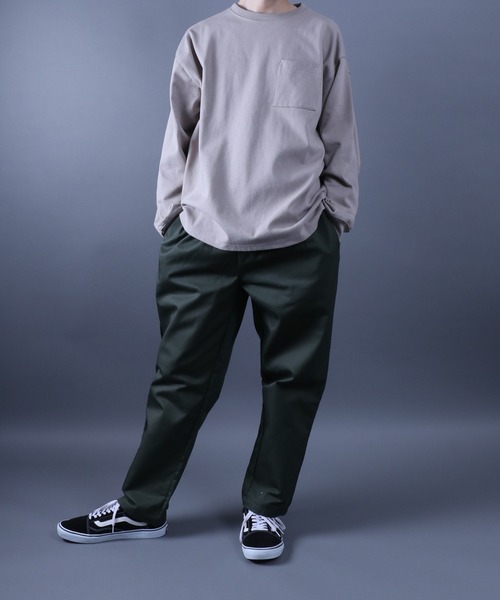 ANPAS(アンパス)の「11oz Ultra Heavy Weight Wide Silhouette Pocket T-Shirt/11オンス ウルトラヘビーウェイト ポケット付き 長袖Tシャツ ロンT オーバーサイズ ワイドシルエット(Tシャツ/カットソー・メンズ・ネイビー/グレイッシュベージュ/ブラック/ホワイト・L/M)」の19枚目の写真