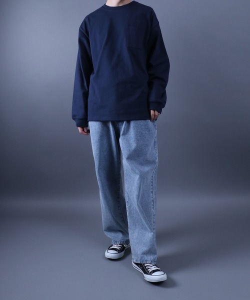 【関税込み】We11done ブルー 長袖Tシャツ We11done ロゴ ロングTシャツ | ブルー | FARFETCH JP