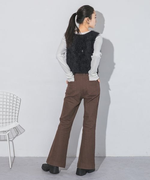 【美品】JEANASIS 新作MIXヤーンニットビスチェ2P 長袖 ブラック オンライン ショップファッション - 【美品】JEANASIS 新作MIX