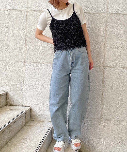 GORGE(ゴージ)の「テープヤーンキャミ(キャミソール・レディース・ブラック/アイボリー/グレー/ピンク・F)」の10枚目の写真