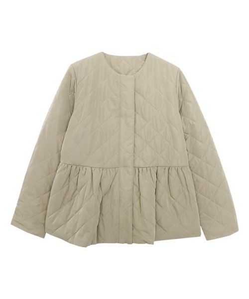 Pierrot（ピエロ）の「ノーカラーフレアキルティングブルゾン（ブルゾン・レディース・ブラック/アイボリー/グレイッシュベージュ/ネイビー/カーキ系・S/M/L）」の19枚目の写真