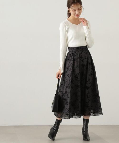 【セール】フロッキーフレアスカート / 1214220001（スカート）｜PROPORTION BODY DRESSING（プロポーションボディドレッシング）