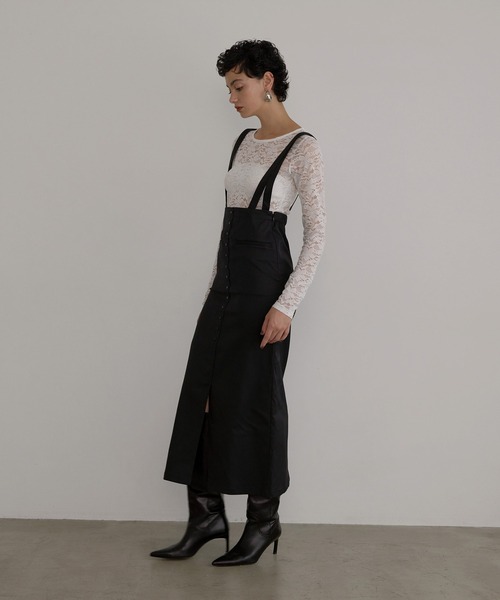 MIELI INVARIANT（ミエリインヴァリアント）の「Lace Sheer Long Tee（Tシャツ/カットソー・レディース・ブラック/ホワイト・FREE）」の16枚目の写真