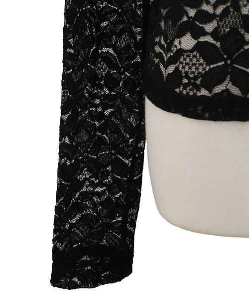 MIELI INVARIANT（ミエリインヴァリアント）の「Lace Sheer Long Tee（Tシャツ/カットソー・レディース・ブラック/ホワイト・FREE）」の4枚目の写真