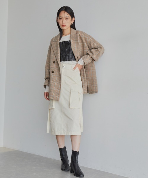 VIS（ビス）の「【洗える】タックギャザービスチェ（キャミソール・レディース・ブラック/ベージュ・FREE）」の13枚目の写真