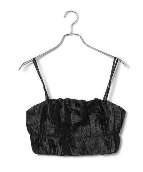 VIS（ビス）の「【洗える】タックギャザービスチェ（キャミソール・レディース・ブラック/ベージュ・FREE）」の9枚目の写真