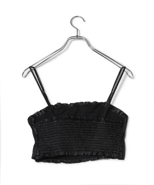 VIS（ビス）の「【洗える】タックギャザービスチェ（キャミソール・レディース・ブラック/ベージュ・FREE）」の10枚目の写真