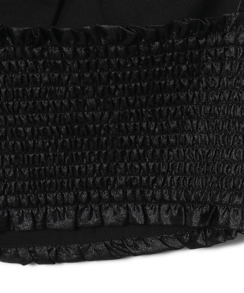 VIS（ビス）の「【洗える】タックギャザービスチェ（キャミソール・レディース・ブラック/ベージュ・FREE）」の4枚目の写真