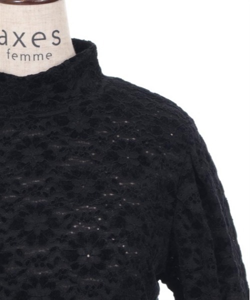 axes femme(アクシーズファム)の「レースフレア袖起毛レースプルオーバー(Tシャツ/カットソー・レディース・ブラック/ホワイト/クリーム・FREE)」の6枚目の写真