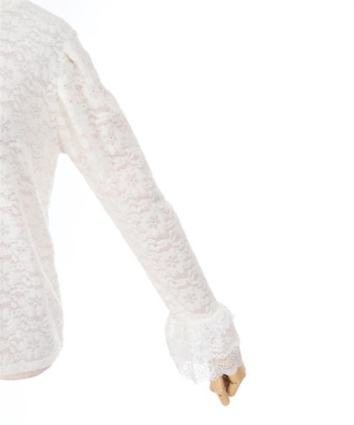 axes femme(アクシーズファム)の「レースフレア袖起毛レースプルオーバー(Tシャツ/カットソー・レディース・ブラック/ホワイト/クリーム・FREE)」の18枚目の写真