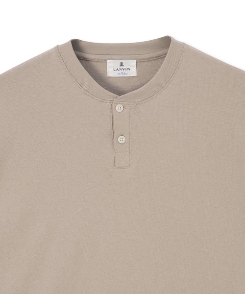 LANVIN en Bleu(ランバンオンブルー)の「8オンス ヘビーウェイト オーバーサイズ 7分袖 ヘンリーTシャツ(Tシャツ/カットソー・メンズ・ホワイト/グレイッシュベージュ/ネイビー・46/48/52/50)」の17枚目の写真