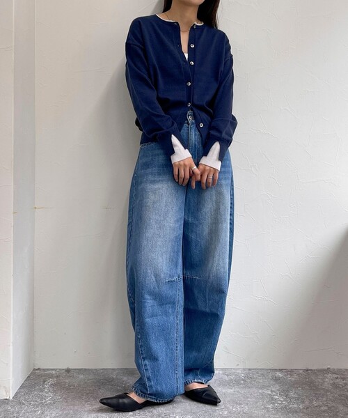 fredy emue（フレディエミュ）の「レイヤード風配色カーディガン（カーディガン/ボレロ・レディース・オフホワイト/ネイビー/グレー・38）」の16枚目の写真