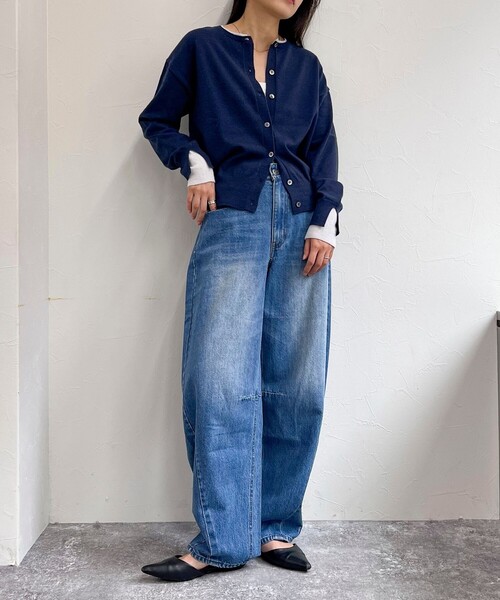 fredy emue（フレディエミュ）の「レイヤード風配色カーディガン（カーディガン/ボレロ・レディース・オフホワイト/ネイビー/グレー・38）」の17枚目の写真