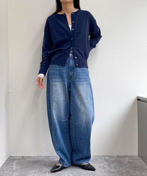 fredy emue（フレディエミュ）の「レイヤード風配色カーディガン（カーディガン/ボレロ・レディース・オフホワイト/ネイビー/グレー・38）」の20枚目の写真