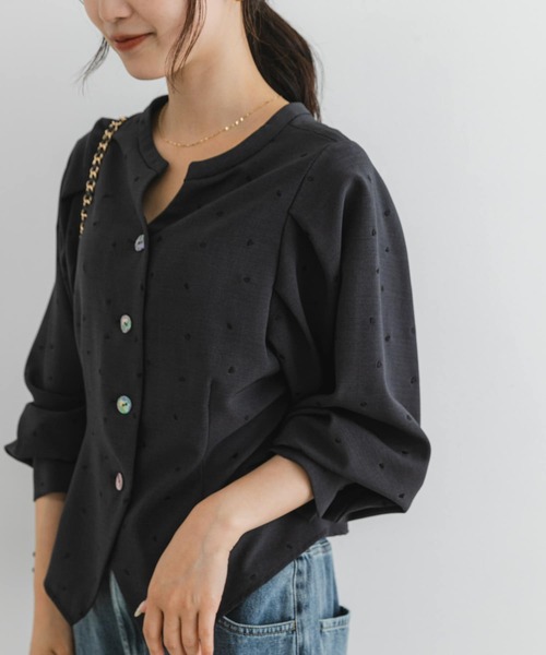 F by ROSSO（エフバイロッソ）の「F by ROSSO　ハート刺繍2WAYブラウス（シャツ/ブラウス・レディース・チャコールグレー/ブラック・FREE）」の15枚目の写真