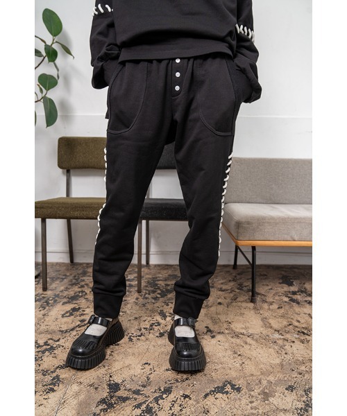 Nora Lily(ノラリリー)の「【Nora Lily】Hand Stitch Switching CS Pants(UNISEX)(その他パンツ・メンズ・ブラック/グレー/モカ・FREE)」の2枚目の写真
