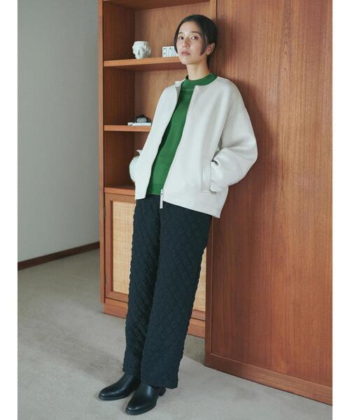 Samansa Mos2 blue（サマンサモスモスブルー）の「リサイクルダンボールジャケット（ノーカラージャケット・レディース・キナリ/グレー/チャコールグレー・F）」の5枚目の写真