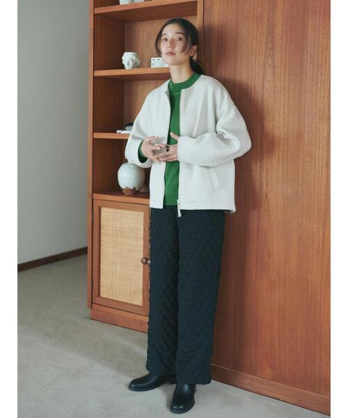 Samansa Mos2 blue（サマンサモスモスブルー）の「リサイクルダンボールジャケット（ノーカラージャケット・レディース・キナリ/グレー/チャコールグレー・F）」の6枚目の写真