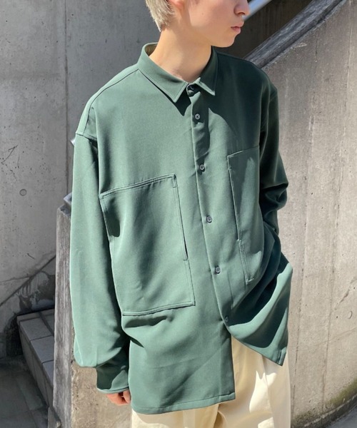 CIAOPANIC（チャオパニック）の「【ZOZO限定】ARMYポケットワイドシャツ（シャツ/ブラウス・メンズ・ベージュ/チャコールグレー/グリーン/ブラック・S/M/L/XL/XS）」の4枚目の写真