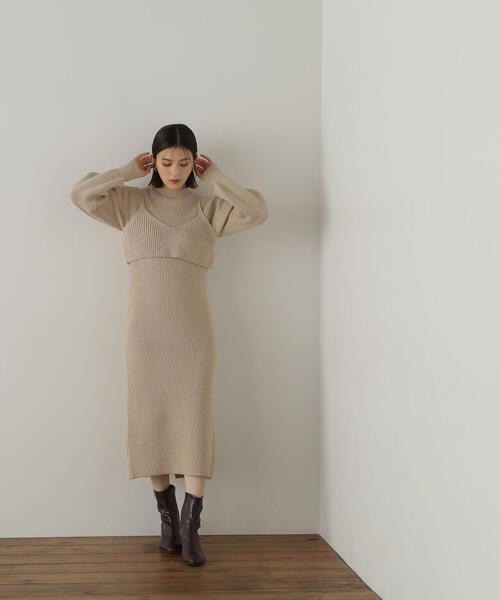 【セール】◇コンパクトビスチェニットワンピース（ワンピース）｜NATURAL BEAUTY BASIC（ナチュラルビューティーベーシック）